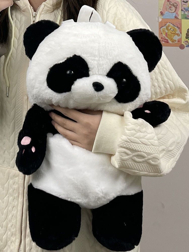 可愛熊貓雙肩包卡通軟萌毛絨校園軟妹日系ins少女jk洛麗塔玩偶包
