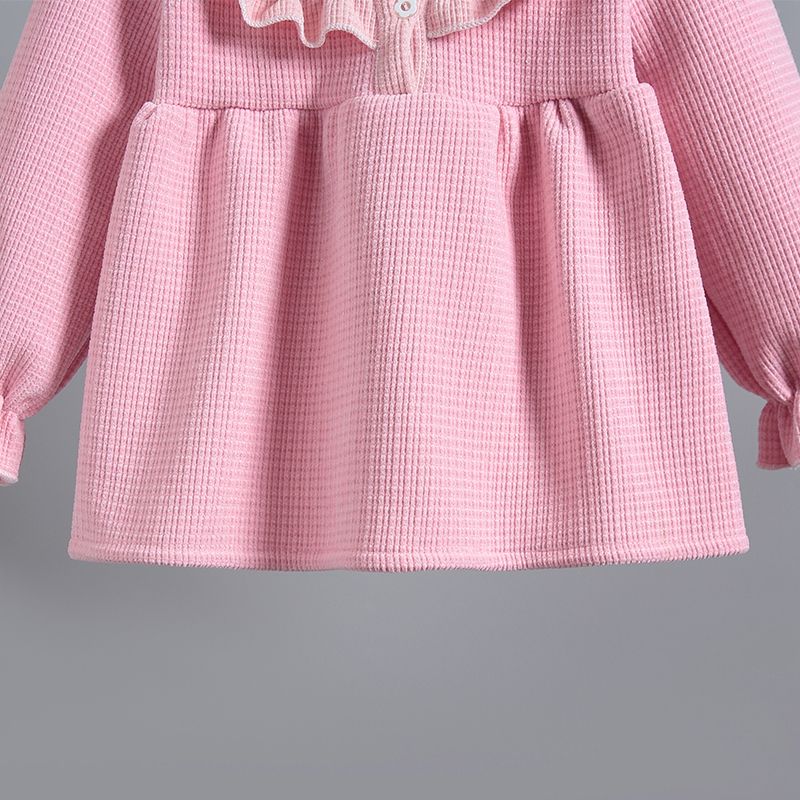 Girls' skirts and blouses for autumn and winter plus velvet  new style princess style tops for babies in spring and autumn thickened outer wear New Year's greetings clothes