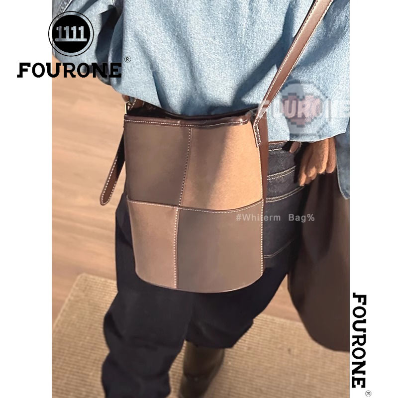 Underarm Bag Women's Autumn and Winter Fashion Retro Bucket Bag High-Quality Texture Versatile Contrast Color Crossbody Bag