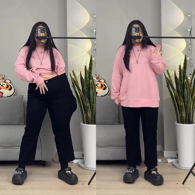 大碼彈力牛仔褲女顯瘦胖mm梨形身材高腰直筒褲秋冬百搭黑色九分褲