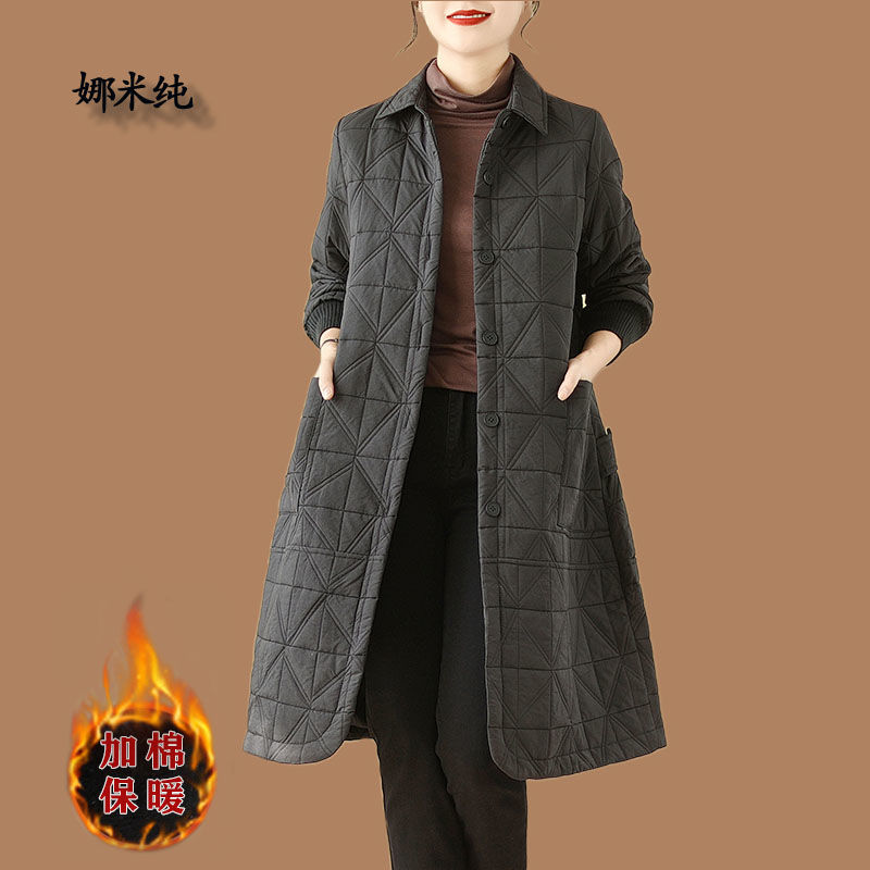 高級感氣質棉衣外套女2023冬新款時尚寬鬆大碼休閒中長款保暖風衣