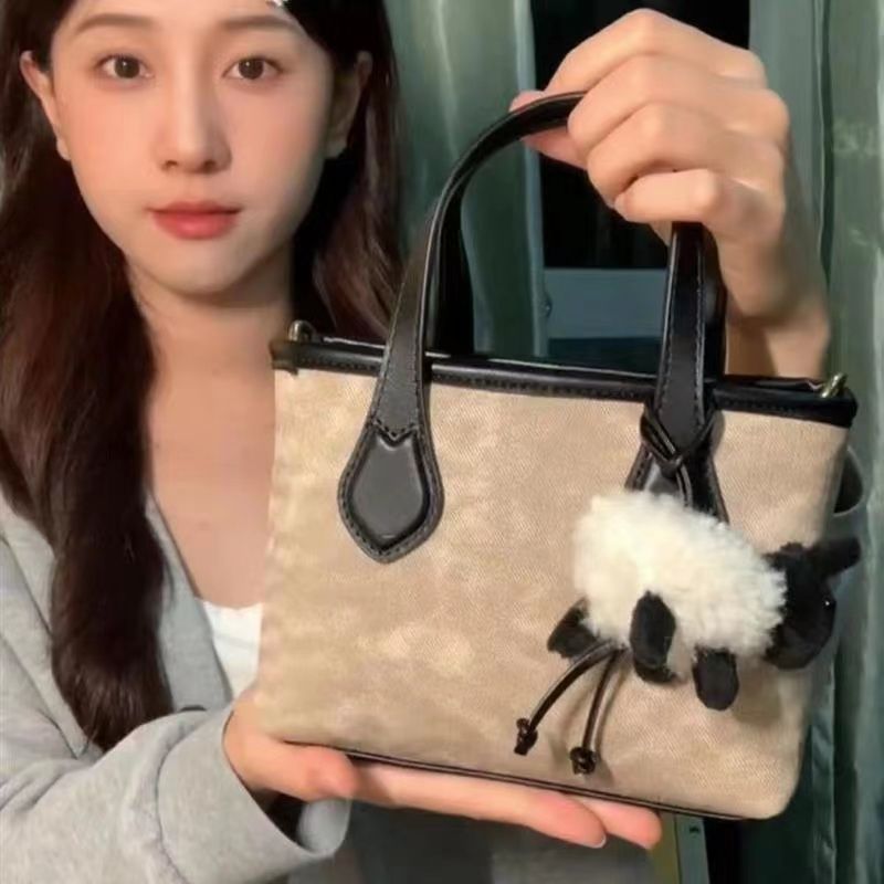 麻豆女包高級感小方包女2023秋冬新款時尚百搭手提單肩包斜挎包包