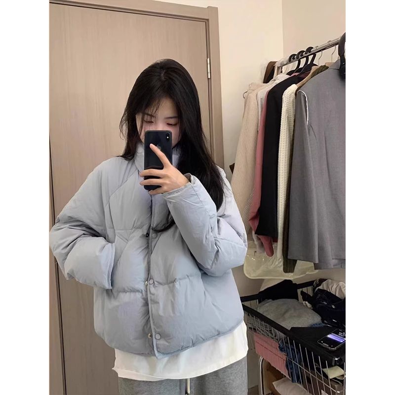 胖妹妹大碼200斤棉衣女短款立領加厚羽絨棉服新款麵包服棉襖外套