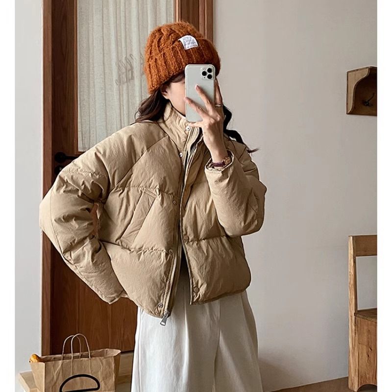 胖mm200斤設計感小眾羽絨棉服女冬季新款寬鬆棉衣大碼麵包服外套