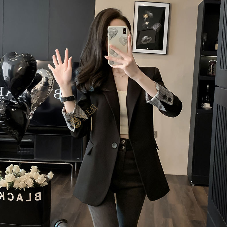 黑色西裝外套女春秋2024新款韓版英倫風設計感時尚氣質職業小西服