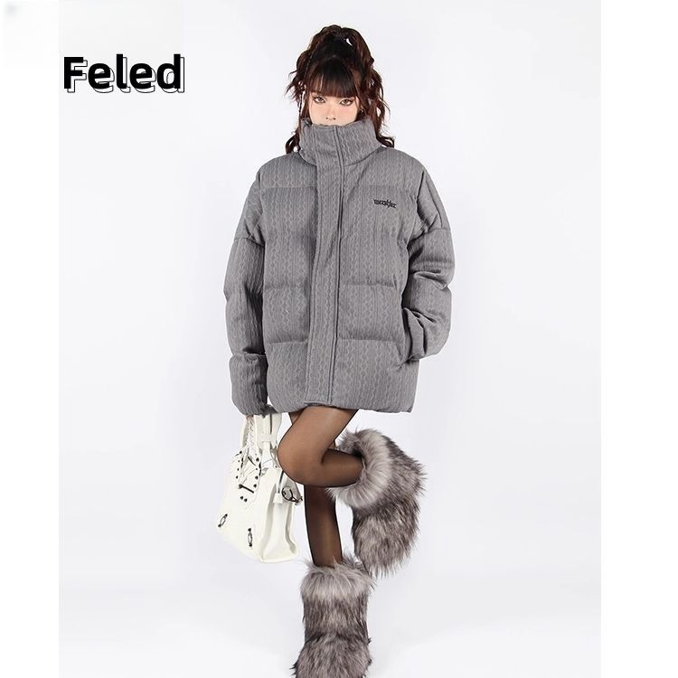 飞拉丹顿小众高级设计感立领加厚外套男女冬季保暖洋气休闲棉服