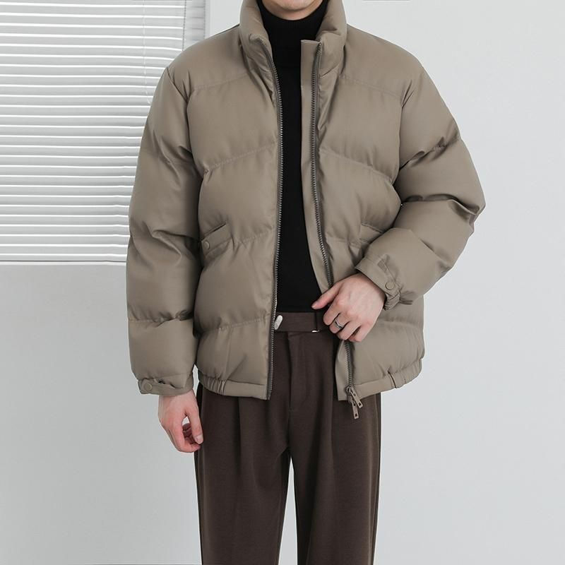 三件套高级感冬季立领PU皮棉衣套装男加厚棉袄韩版面包棉服外套