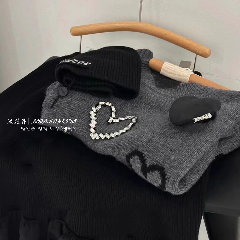 韩版童装女童时髦毛衣秋冬儿童套头针织衫中大童洋气针织上衣