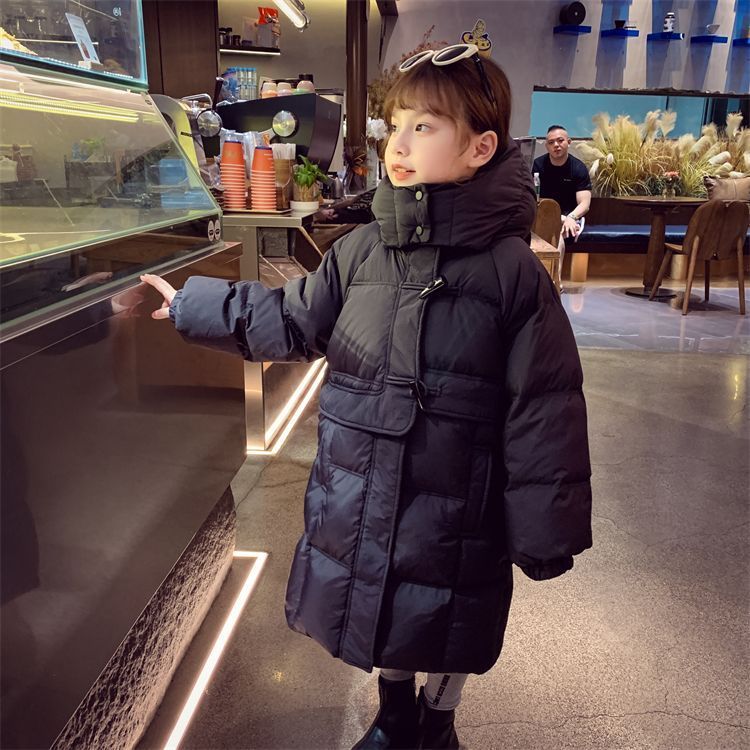 Girls' cotton-padded clothing winter 2023 new medium and large children's cotton-padded clothing children's three-proof fabric cotton-padded jacket thickened foreign style jacket
