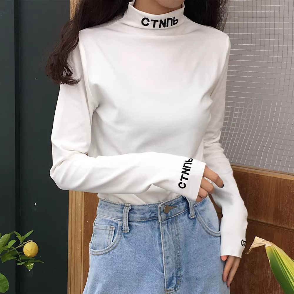 大碼打底衫女胖mm雙面德絨半高領秋冬新款內搭顯瘦洋氣保暖上衣潮
