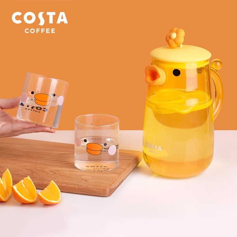 COSTA玻璃水壶家用大容量凉水壶耐高温卡通透明萌趣套装透明水壶