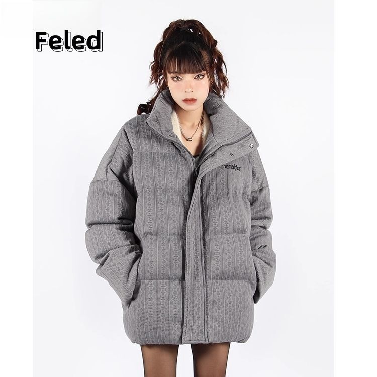 飞拉丹顿小众高级设计感立领加厚外套男女冬季保暖洋气休闲棉服