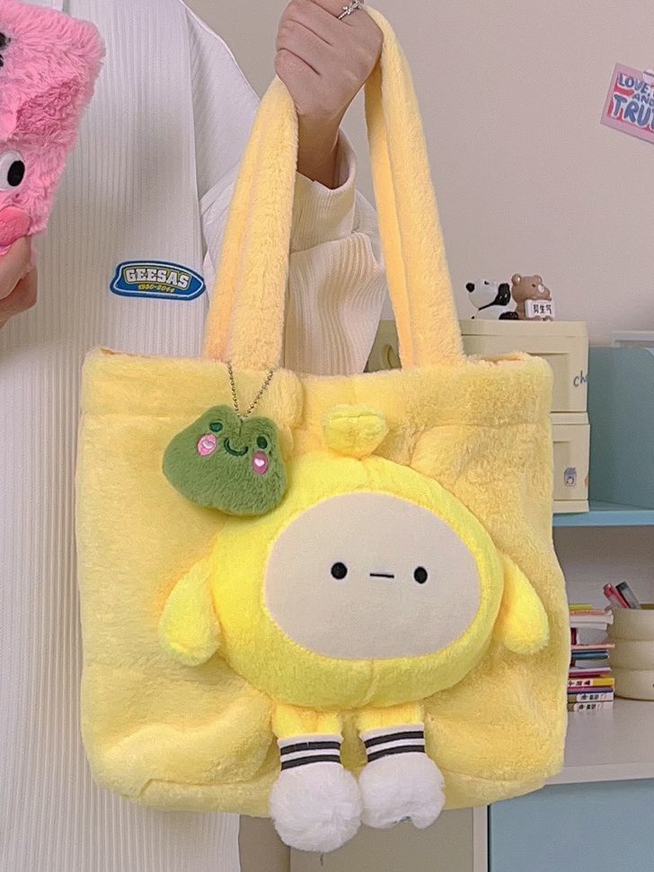 Eggboy Party Plush Bag Women's New 2023 Shoulder Bag Large Capacity Doll Handbag Cute Armpit Bag