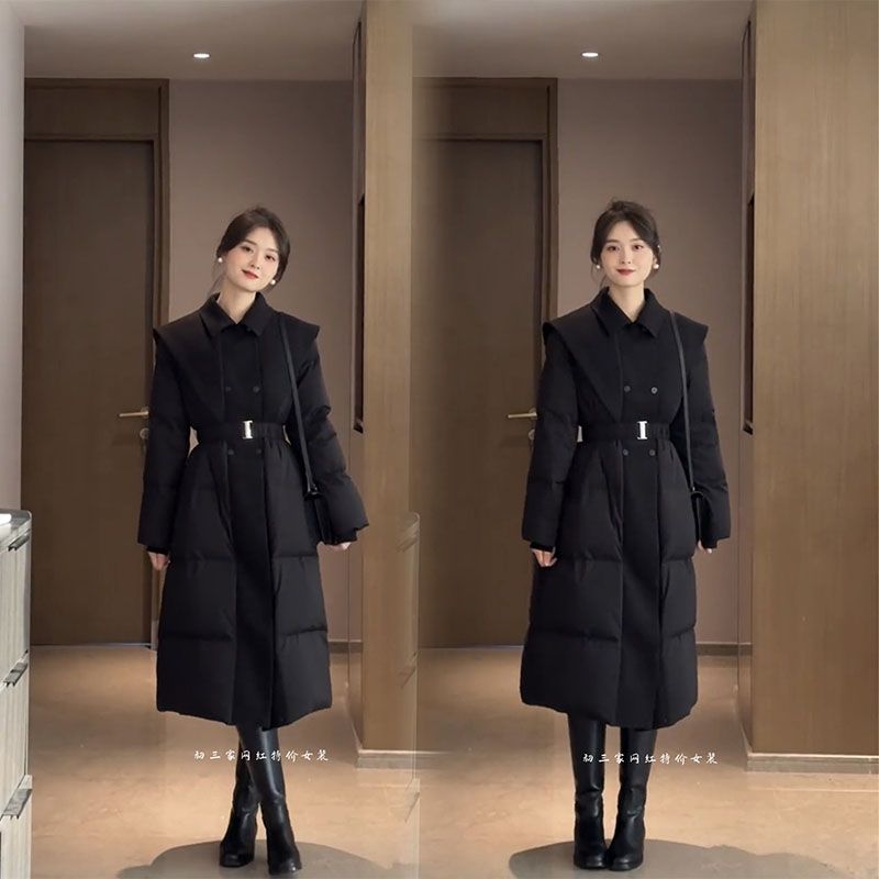 冬季羽絨棉服女冬季新款高級感小眾保暖設計感顯瘦中長款棉衣外套