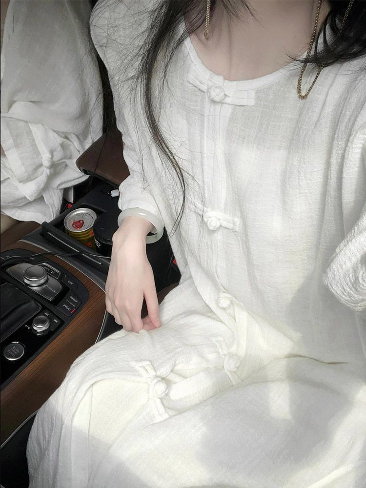 中式穿搭國風睡衣女麻盤扣襯衫闊腿褲日常可穿民族中式家居服套裝