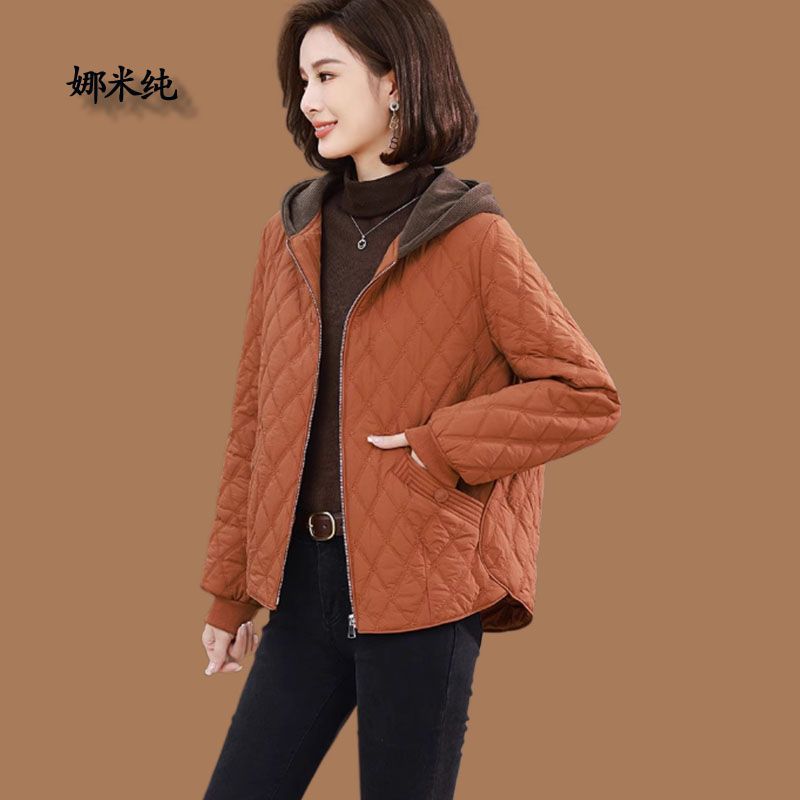 秋冬時尚夾棉短款外套女2023新款中年媽媽秋冬小香風夾克棉服外套