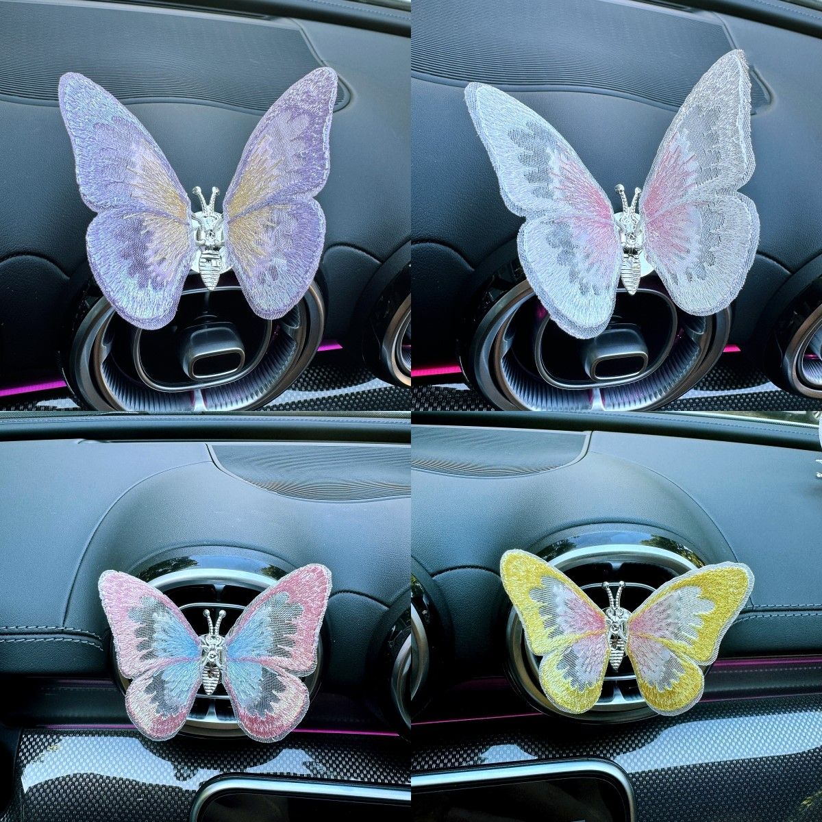 Moving butterfly car center console air outlet decoration car small ornaments healing car interior decoration creativity