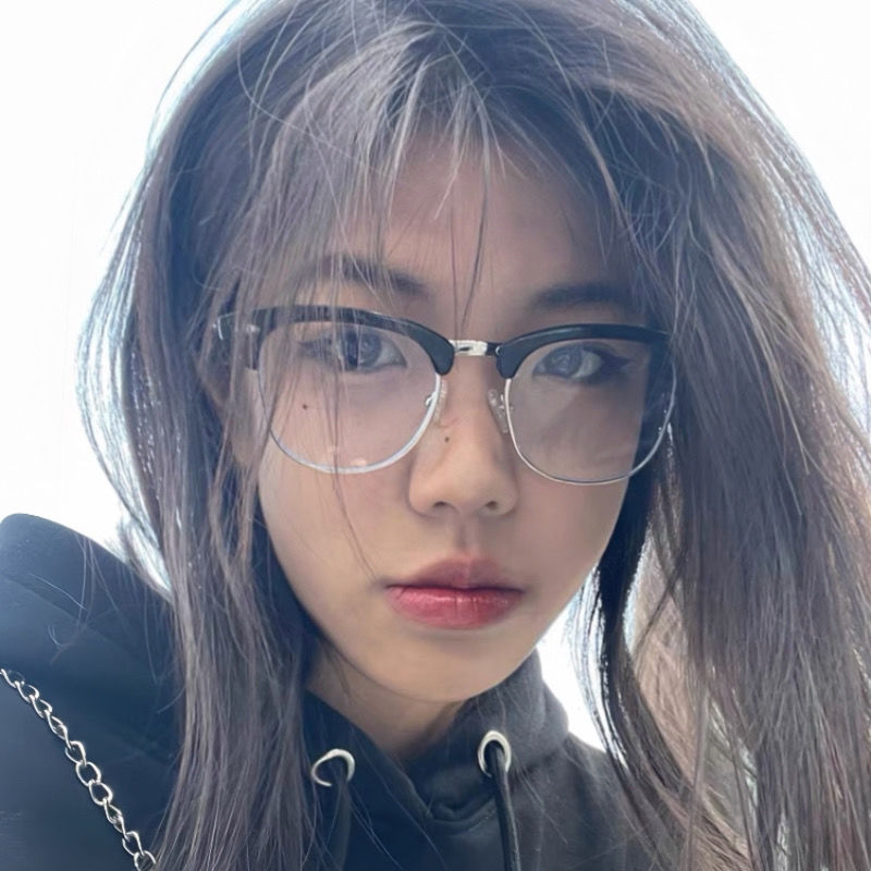 日系復古黑色半框眼鏡女純欲網紅圓臉顯瘦平光可配近視眼睛框架男