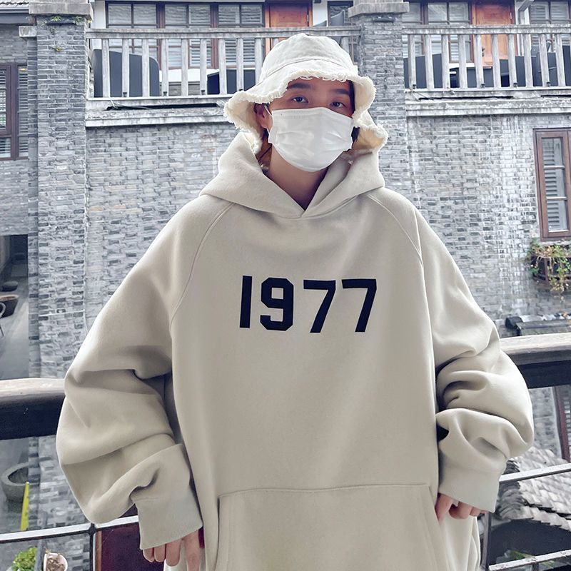 1977 Men's Hooded Sweatshirt 2024 New Number Oversize American Heavy Men's Jacket Trendy Clothes Autumn Clothes
