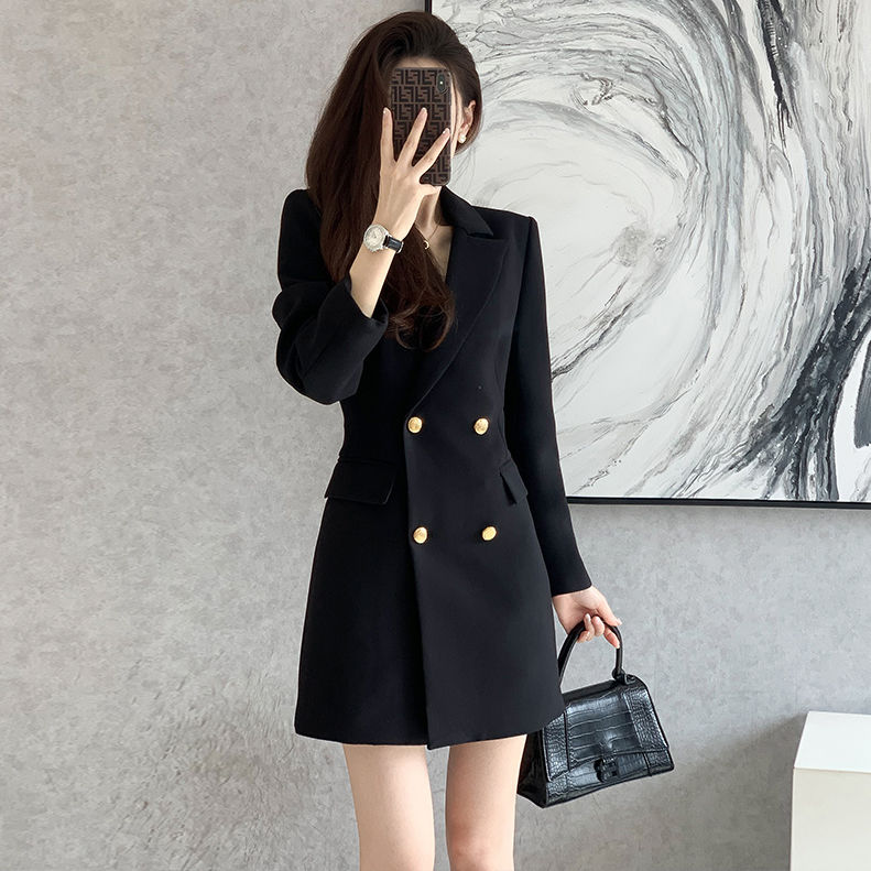 Mid-length blazer women's spring and autumn 2024 new temperament high-end small professional suit dress