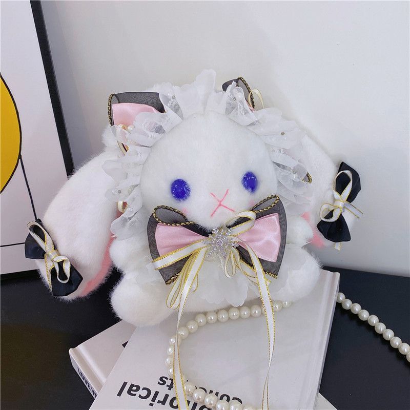 原創手作Lolita兔包可愛毛絨韓系玩偶禮物跨包創意女生卡通斜挎包