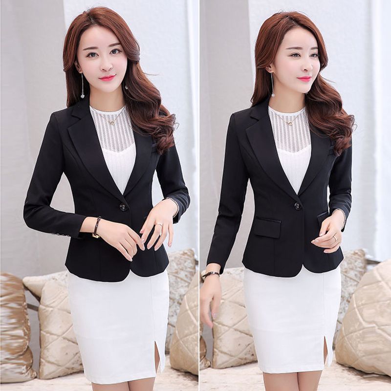Black suit jacket for women small and short 2024 new spring and autumn professional interview formal work clothes suit