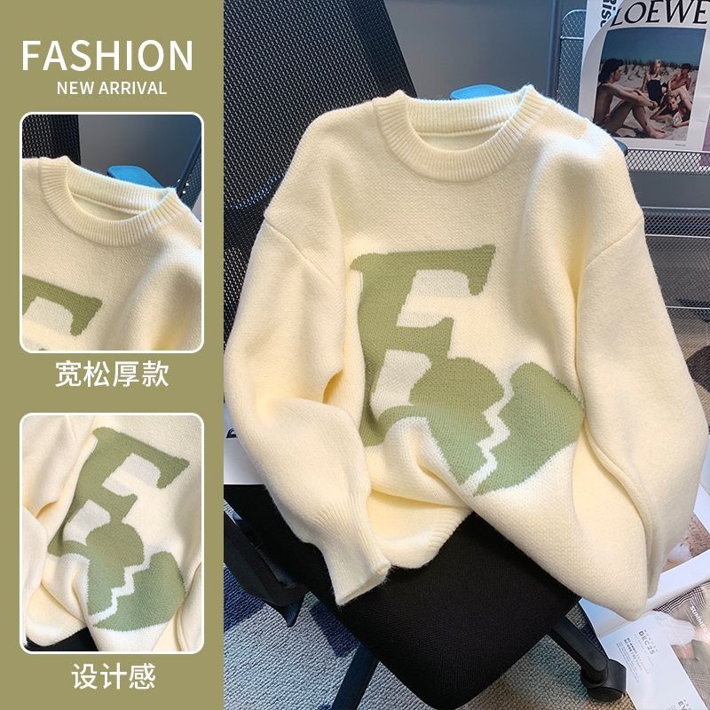 古着心碎毛衣女秋冬寬鬆慵懶風bf溫柔日系復古針織衫軟糯加厚外套