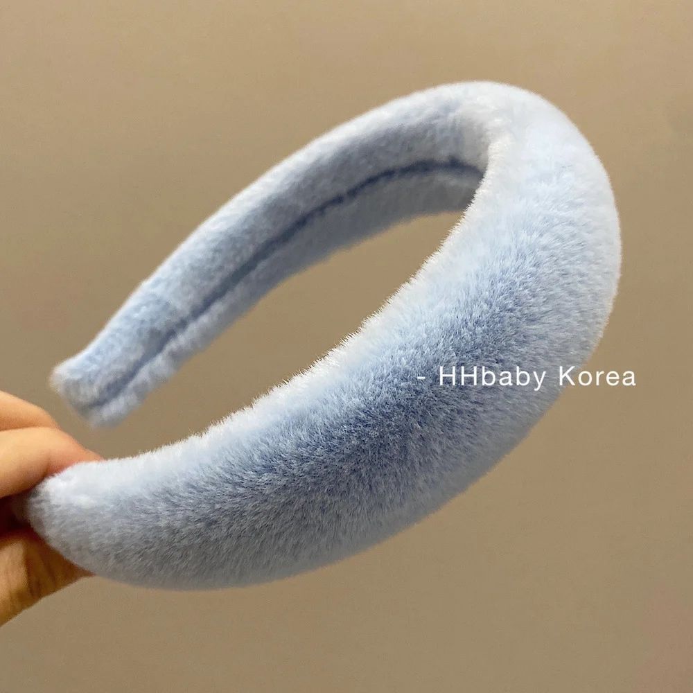 Korean rabbit hair sponge headband KR increased skull infrared plush headband temperament plush widened headband