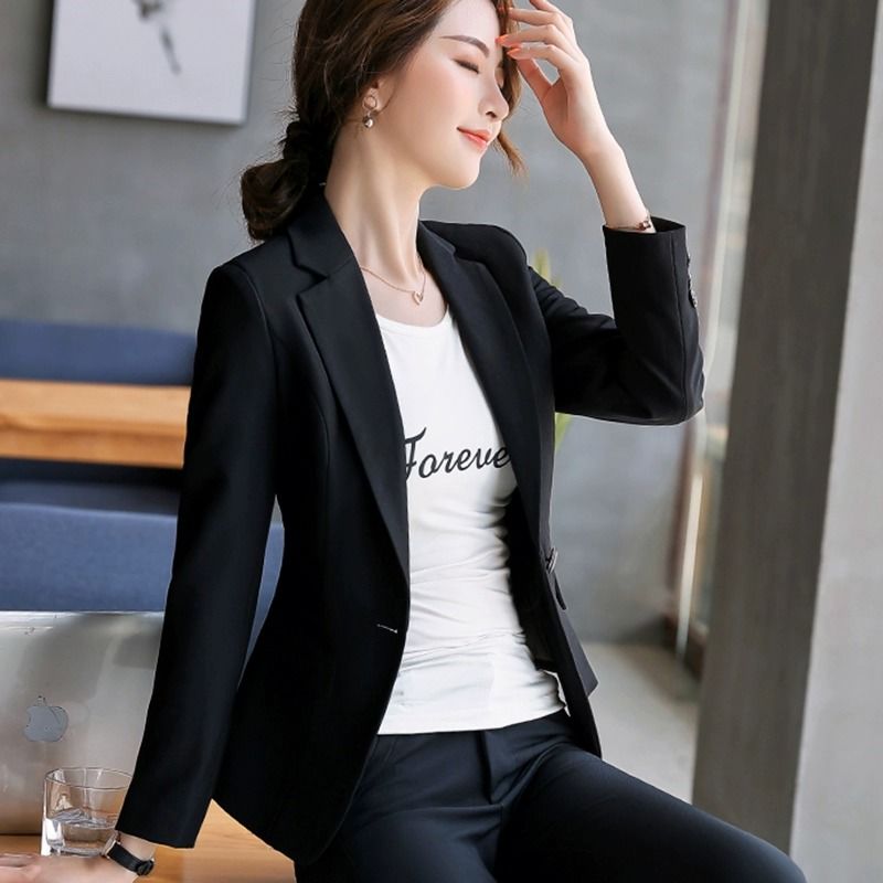 High-end suit suit women's waist 2024 new temperament small man interview professional formal work clothes jacket