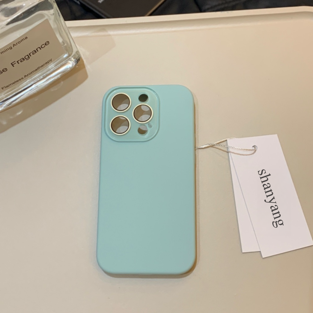 Ins light green liquid silicone 15 Promax phone case simple iPhone 14/13 skin feel matte soft_voghion.com