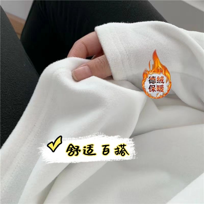 德絨長袖t恤女春秋中長款寬鬆小眾韓版內搭上衣打底衫加絨加厚冬
