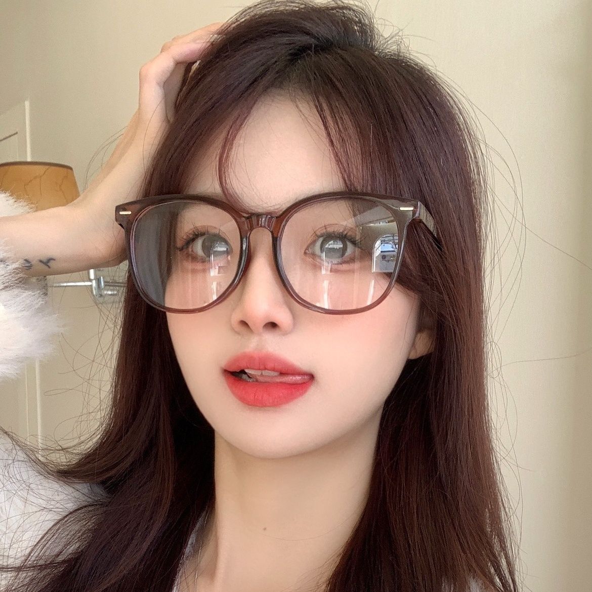 超大框素顏眼鏡女可配度數近視眼鏡大臉眼鏡框韓版顯瘦防藍光平光