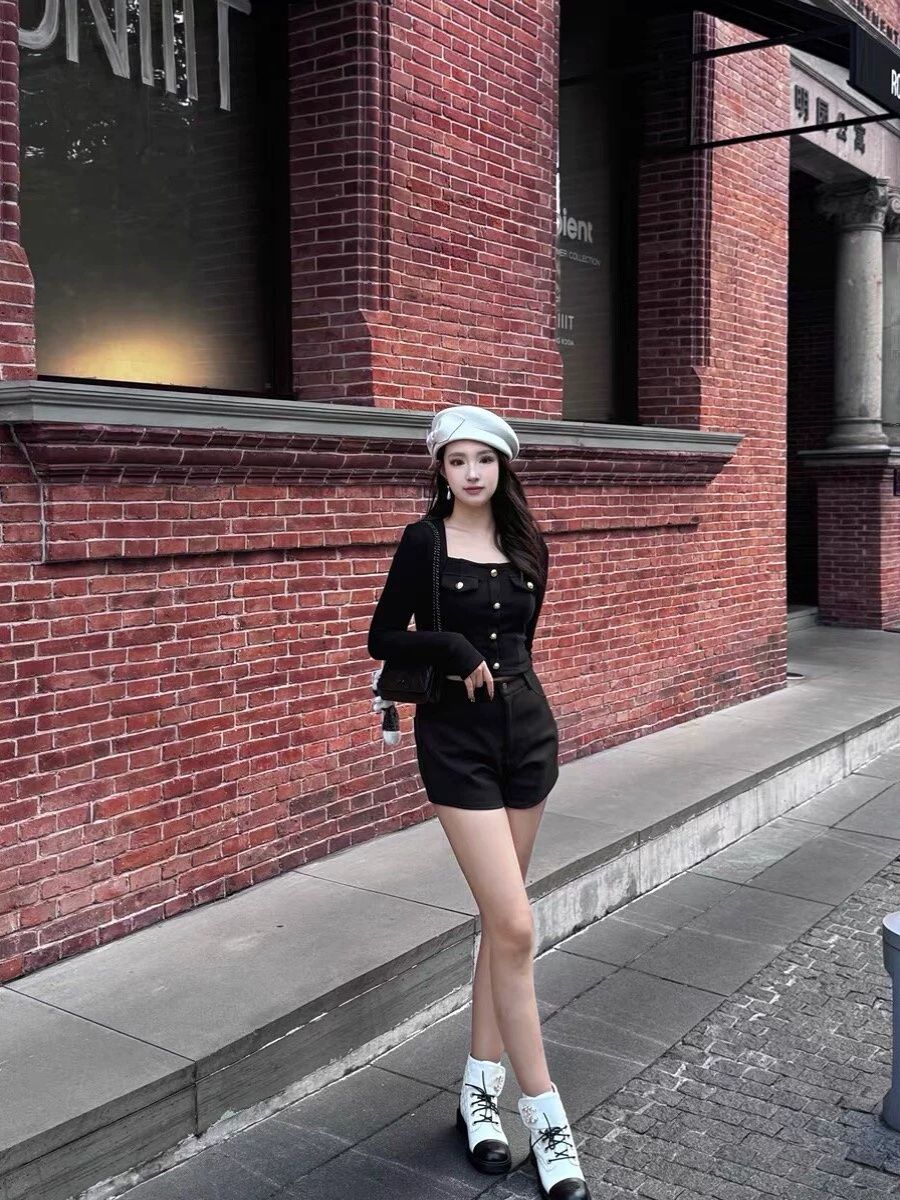 法式小香風針織衫女裝秋冬季高級感氣質名媛修身內搭打底短款上衣