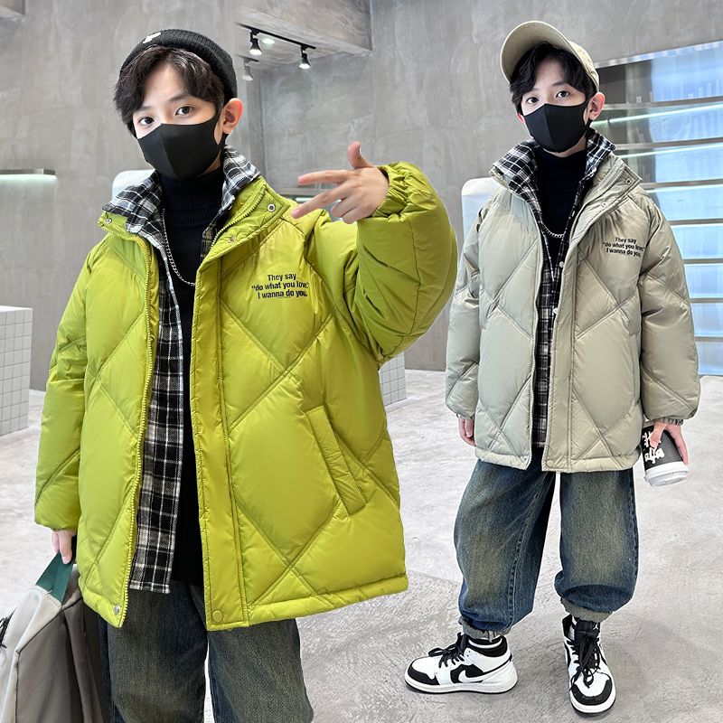 兒童裝男童冬裝棉衣2023新款中大童羽絨棉服冬季男孩棉襖加厚外套