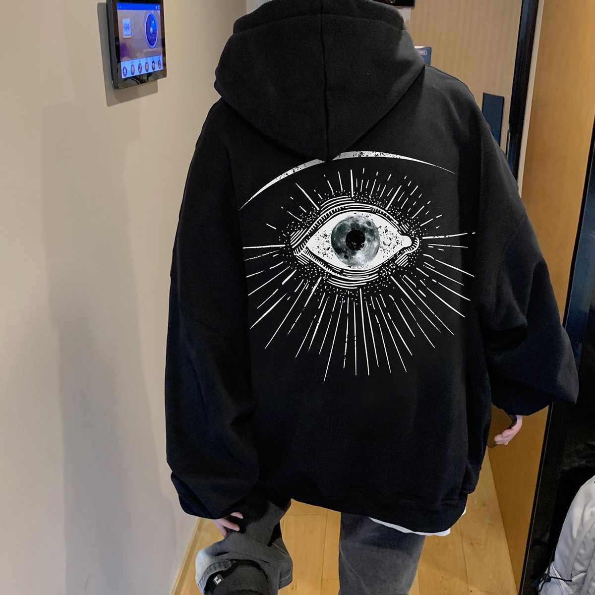 美式重磅高街衛衣男秋冬季硬挺寬鬆歐美hiphop潮牌痞帥連帽衫外套