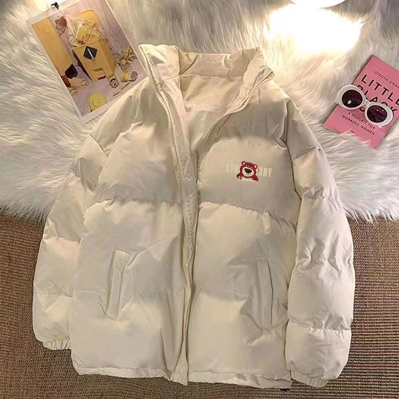 2023新款棉服男女港風寬鬆冬季棉衣外套加厚保暖棉襖印花麵包服潮