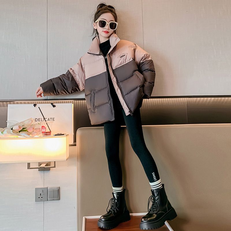 女童冬季羽絨服2023新款洋氣女大童白鴨絨加厚秋冬兒童保暖外套潮