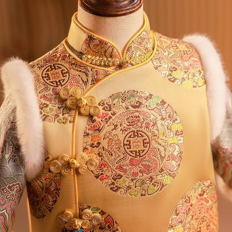 兒童拜年服童裝男童漢服冬季中國風男孩唐裝周歲禮服寶寶過年衣服