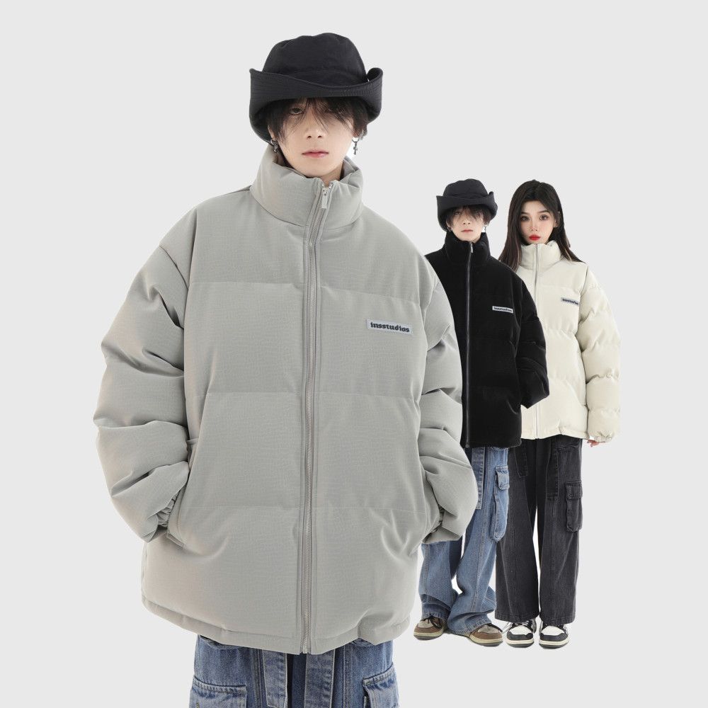 美式高街防水立領棉衣外套男潮高級感hiphop冬季防風保暖棉服棉襖