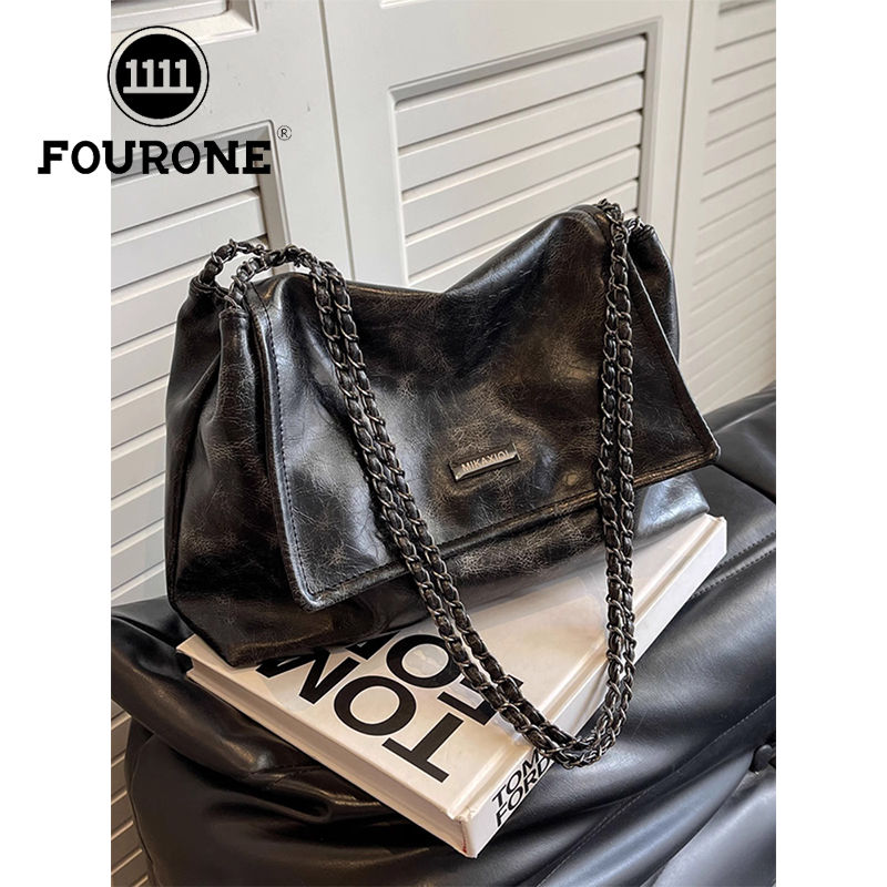 Retro Maillard Bag New Fashion Large Capacity Chain Shoulder Bag Commuting Crossbody Hobo Bag