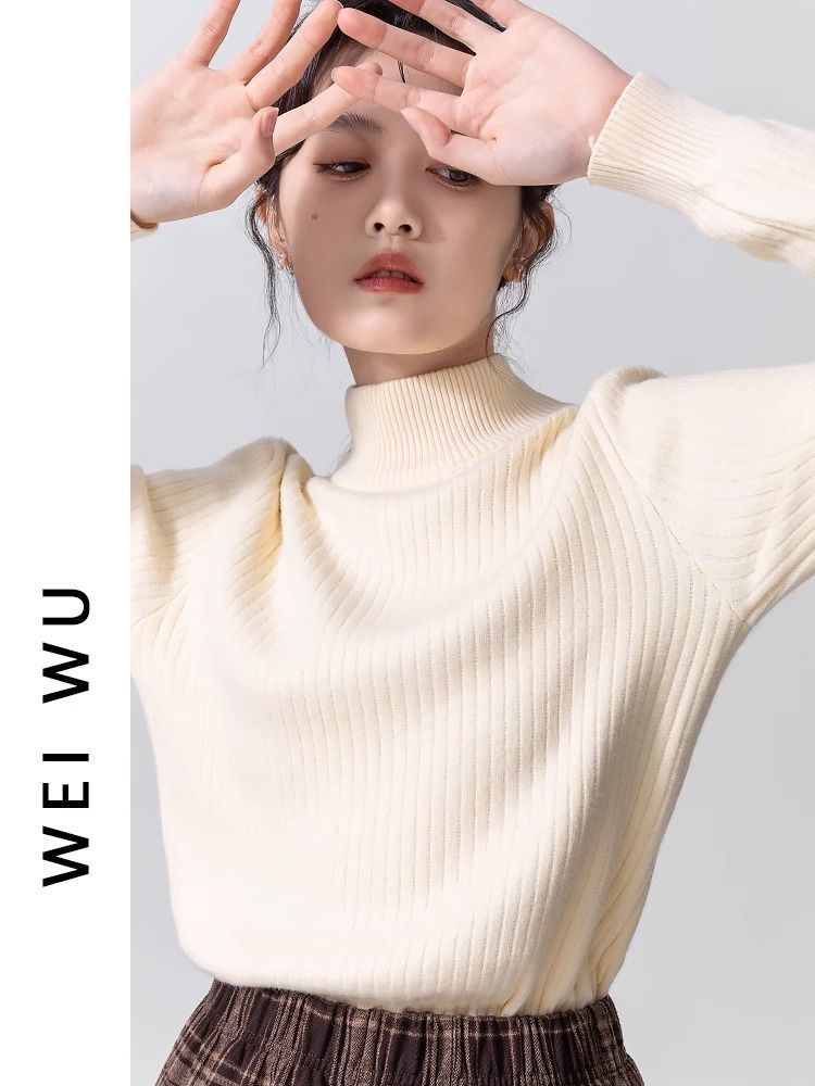 加絨加厚毛衣女冬設計感洋氣一體絨保暖打底衫內搭秋冬半高領上衣
