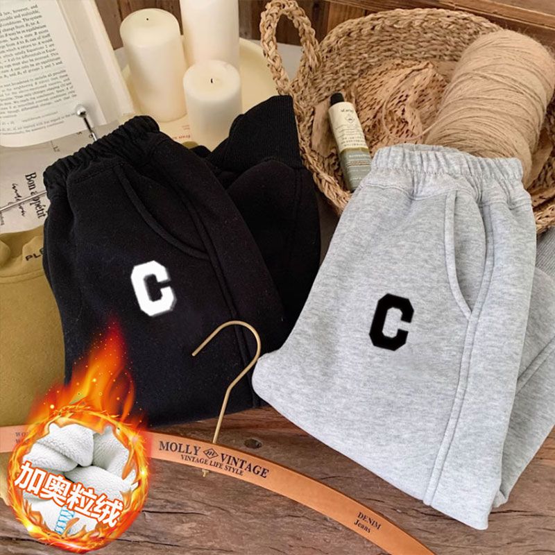 Boys' fleece pants autumn and winter  sports pants for children and middle-aged children new winter casual trousers baby pants thick style