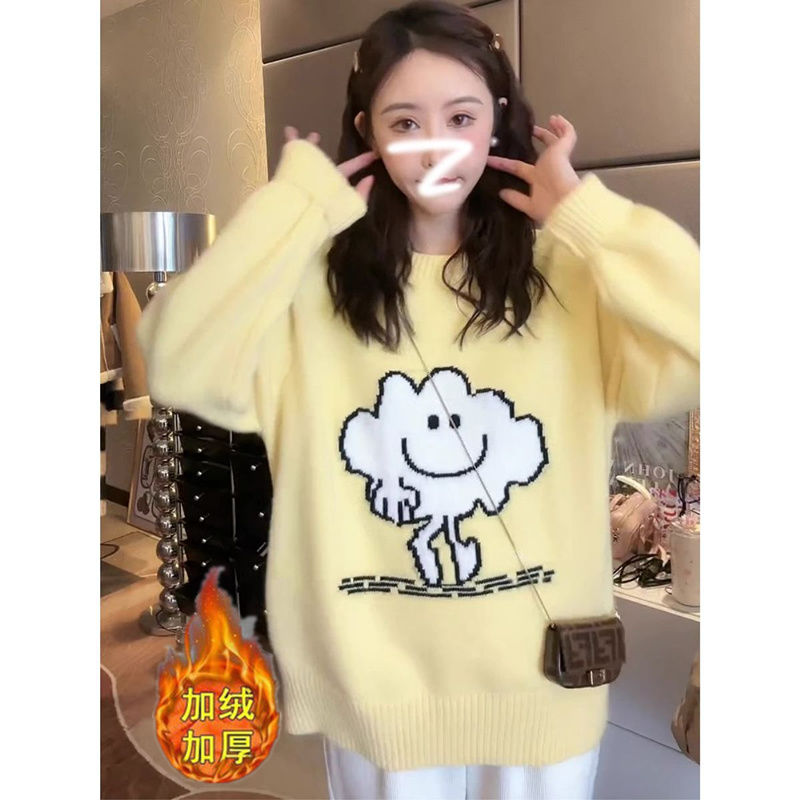 今年流行新款毛衣女秋冬小個子高級感溫柔風軟糯奶系卡通針織上衣