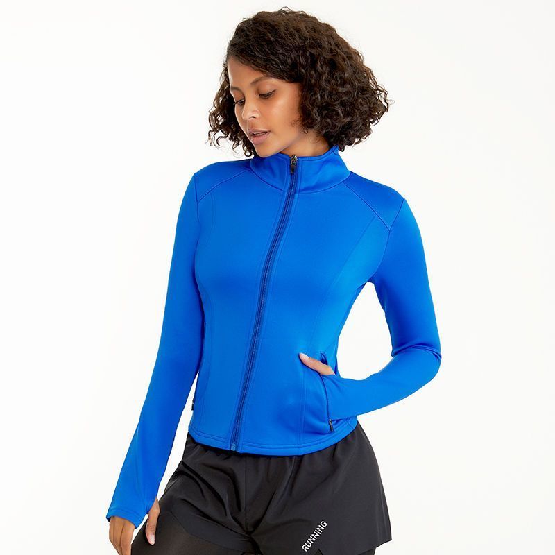 运动上衣女冬季加绒拉链显瘦专业健身衣跑步训练高级感长袖瑜伽服
