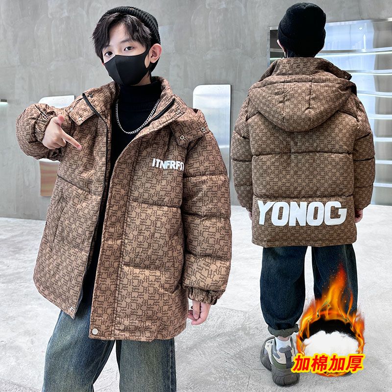 男童棉衣冬裝2023新款洋氣中大童冬季加厚羽絨棉服帥酷棉襖外套潮