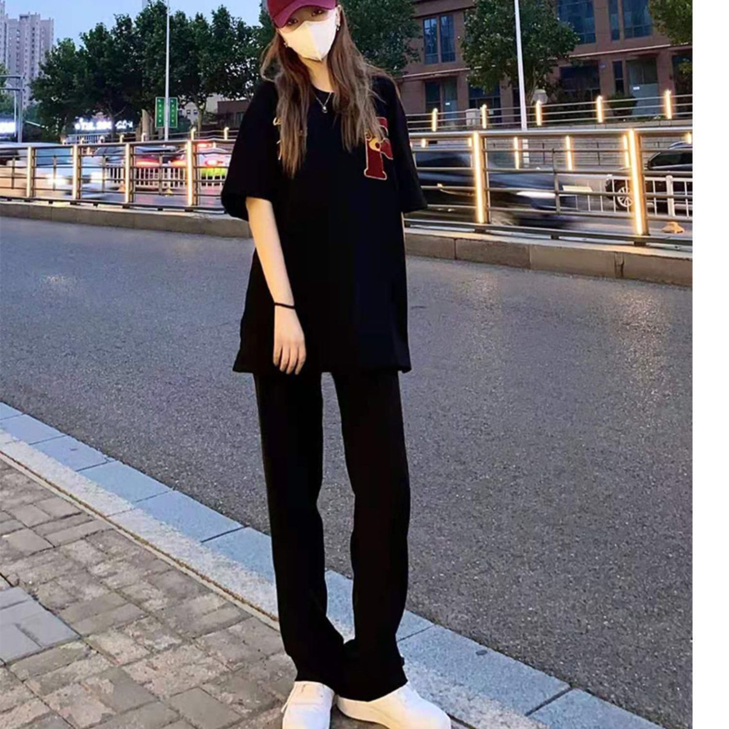 黑色牛仔褲女小個子寬鬆直筒褲秋冬加絨高腰拖地長褲顯瘦潮ins