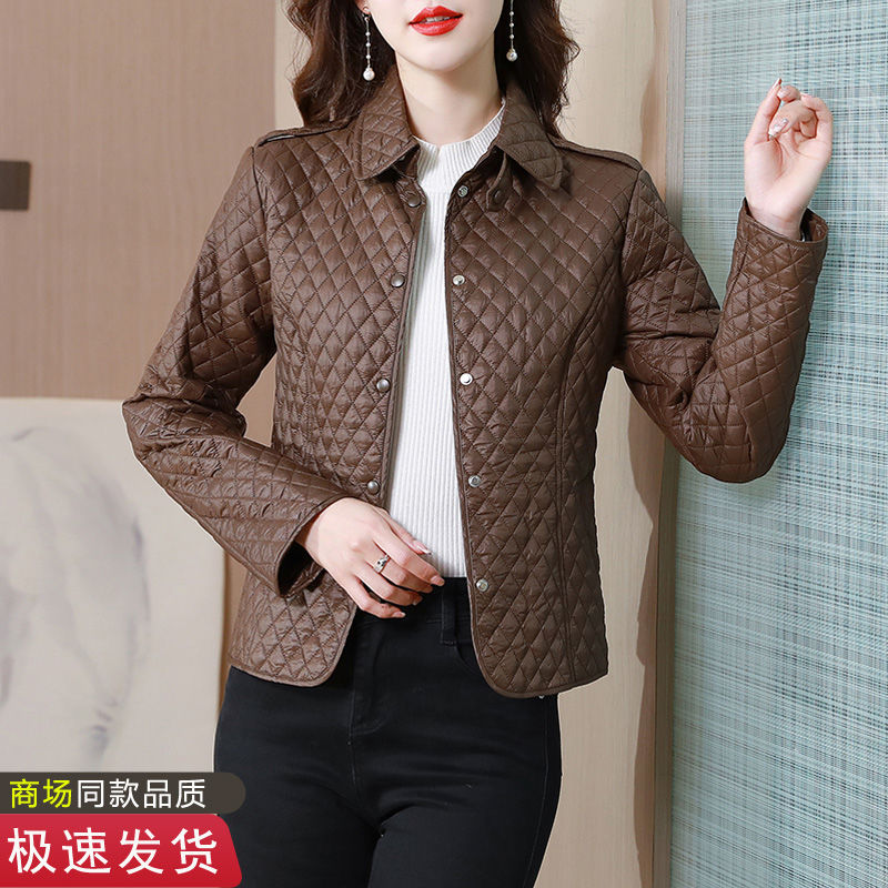 短款棉服女冬2023新款小個子輕薄羽絨棉衣菱格小棉襖爆款夾棉外套