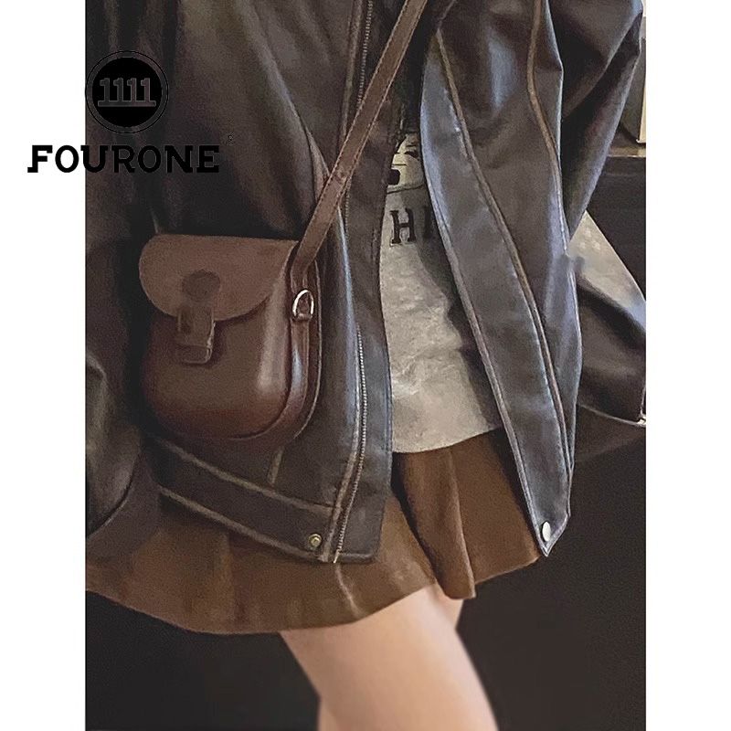 Korean niche design bag for women new retro fashion saddle bag high-end versatile crossbody bag