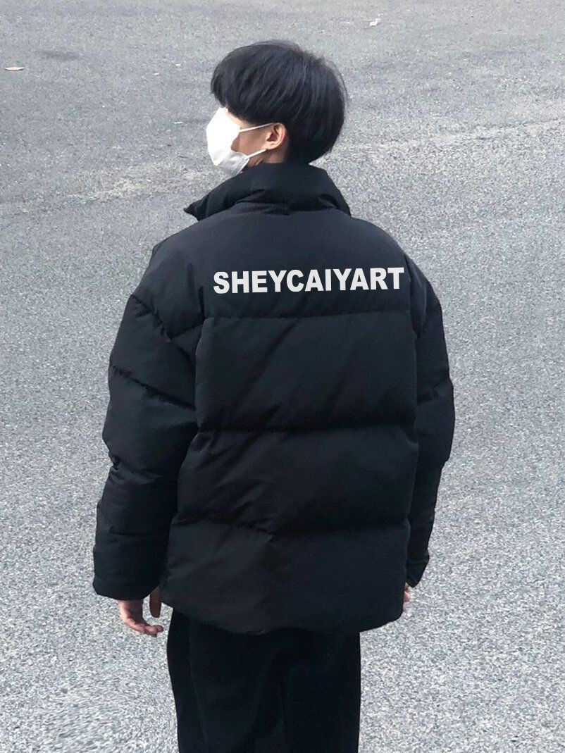 美式高街立領棉服男款潮牌oversize寬鬆冬款加厚保暖棉衣百搭外套