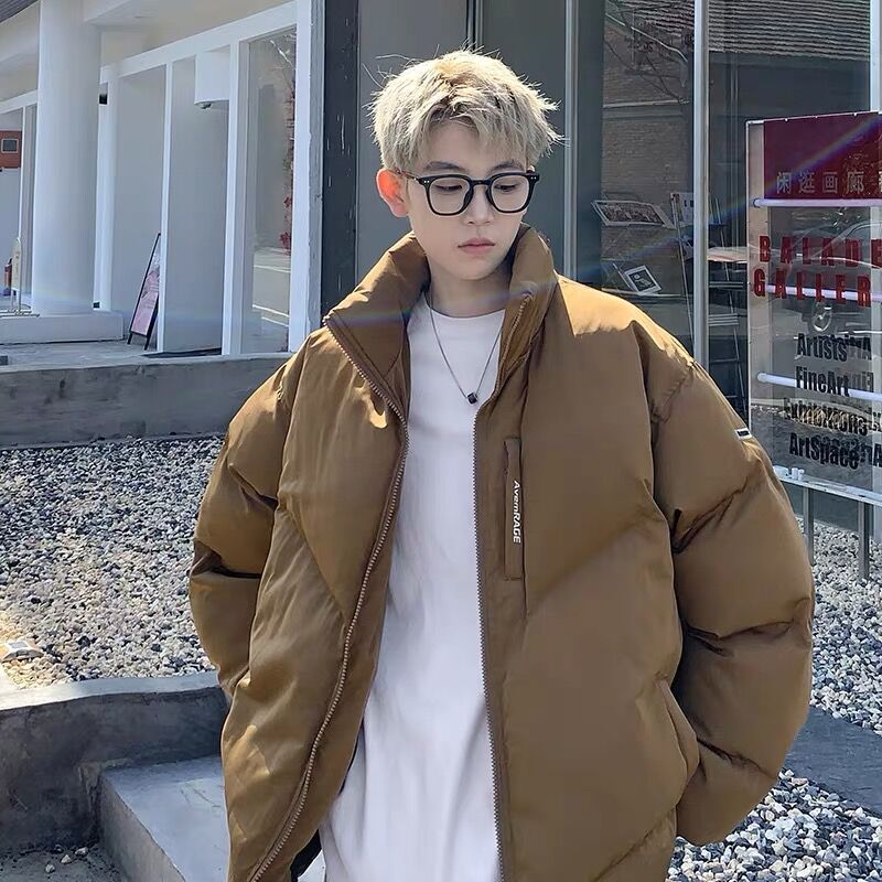 棉服男款冬季潮流寬鬆立領棉衣加厚保暖棉襖子美式復古麵包服外套